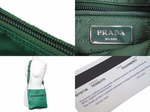 PRADA プラダショルダーバッグ BT0716 グリーン 斜め掛け ナイロン シルバー金具 美品 中古 55087 