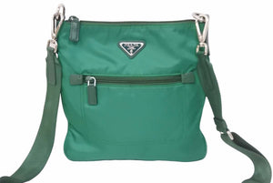 PRADA プラダショルダーバッグ BT0716 グリーン 斜め掛け ナイロン シルバー金具 美品 中古 55087 