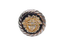 Load image into Gallery viewer, VERSACE ヴェルサーチ イヤリング 両耳 丸型 メデューサ クリップ式 GP ブラック ゴールド金具 レディース 17g 美品 中古 55121