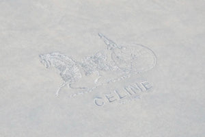 CELINE セリーヌ タオル 小物 ファイスタオル バスタオル ブランドロゴ刺繍 コットン ブルー ユニセックス 美品 中古 55125
