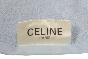 CELINE セリーヌ タオル 小物 ファイスタオル バスタオル ブランドロゴ刺繍 コットン ブルー ユニセックス 美品 中古 55125