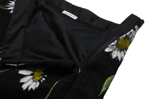 極美品 DOLCE&GABBANA ドルチェアンドガッバーナ ひまわり柄 スカート ブラック 花柄 ボトムス L52113 サイズ11/12 中古 55132