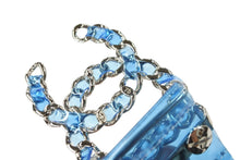 Load image into Gallery viewer, CHANEL シャネル ココマーク ベルト ビニール ブルー クリア シルバー金具 B18S 2018年 美品 中古 55147