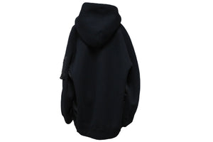 Sacai サカイ スウェット ブルゾン SPONGE SWEAT HOODIE 23-03173M AW23 再構築 ブラック ネイビー サイズ4 美品 中古 55152 