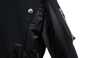 Sacai サカイ スウェット ブルゾン SPONGE SWEAT HOODIE 23-03173M AW23 再構築 ブラック ネイビー サイズ4 美品 中古 55152 