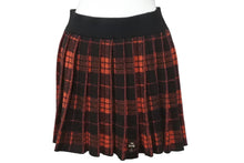 Load image into Gallery viewer, CHROME HEARTS クロムハーツ スカート チェック柄 CHクロス レッド ブラック カシミヤ シルバー925 サイズS 美品 中古 55156