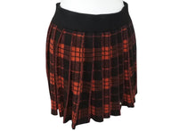 Load image into Gallery viewer, CHROME HEARTS クロムハーツ スカート チェック柄 CHクロス レッド ブラック カシミヤ シルバー925 サイズS 美品 中古 55156