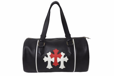 CHROME HEARTS DOMINO CRS PATCH DAFFLE BAG ドミノ クロスパッチ ダッフルバッグ ブラック 中古 55205