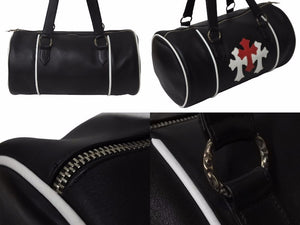 CHROME HEARTS DOMINO CRS PATCH DAFFLE BAG ドミノ クロスパッチ ダッフルバッグ ブラック 中古 55205