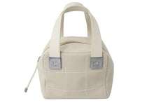 Load image into Gallery viewer, CHANEL シャネル ハンドバッグ チョコバー ココマーク キャンバス レザー ベージュ シルバー金具 8番台 2003年 美品 中古 55234