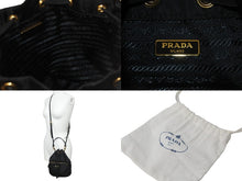画像をギャラリービューアに読み込む, 極美品 PRADA プラダ 巾着 ナイロン 2WAY ショルダーバッグ ゴールド金具 トライアングルロゴ レザー鞄 中古 55236 