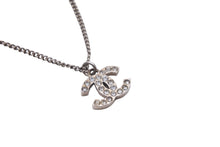 Load image into Gallery viewer, CHANEL シャネル ネックレス チョーカー ココマーク ラインストーン シルバー チェーン P13V 美品 中古 55253