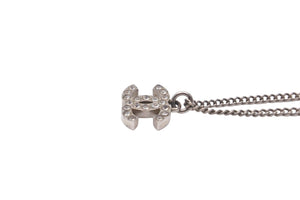 CHANEL シャネル ネックレス チョーカー ココマーク ラインストーン シルバー チェーン P13V 美品 中古 55253