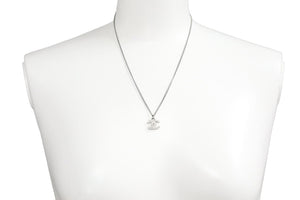 CHANEL シャネル ネックレス チョーカー ココマーク ラインストーン シルバー チェーン P13V 美品 中古 55253