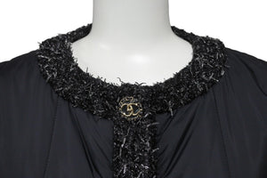新品同様 CHANEL シャネル ジャケット ブルゾン ココマーク ブラック ポリアミド ツイード 38 P60016V45660 中古 55268