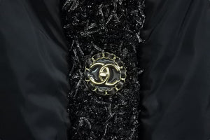 新品同様 CHANEL シャネル ジャケット ブルゾン ココマーク ブラック ポリアミド ツイード 38 P60016V45660 中古 55268