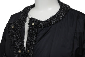 新品同様 CHANEL シャネル ジャケット ブルゾン ココマーク ブラック ポリアミド ツイード 38 P60016V45660 中古 55268