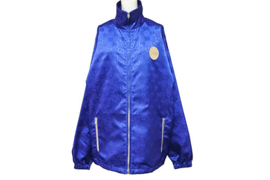 極美品 GUCCI グッチ 日本限定 GUCCI Off The Grid ジップアップジャケット GG柄 ブルー ポリリアミド 42 631892 Z8AK7 中古 55269 