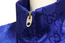 画像をギャラリービューアに読み込む, 極美品 GUCCI グッチ 日本限定 GUCCI Off The Grid ジップアップジャケット GG柄 ブルー ポリリアミド 42 631892 Z8AK7 中古 55269 