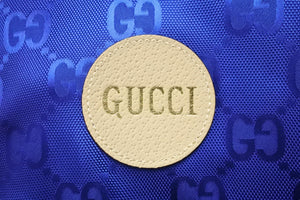 極美品 GUCCI グッチ 日本限定 GUCCI Off The Grid ジップアップジャケット GG柄 ブルー ポリリアミド 42 631892 Z8AK7 中古 55269 