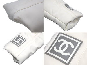 CHANEL シャネル ダウンジャケット スキージャケット スポーツライン P18542W02854 2001年秋 ホワイト ベージュ 42 美品 中古 55276