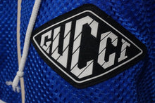 Load image into Gallery viewer, GUCCI グッチ メッシュ フード ジャケット ブルー ジップ ロゴ トップス パーカー 切り替え 511793 X9S68 サイズXS 美品 中古 55282