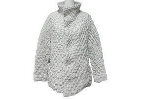 極美品 ISSEY MIYAKE イッセイミヤケ ジャケット 3D スチームストレッチ 2016AW ホワイト サイズ3 IM63-FA001-11 中古 55290