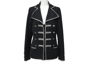 CHANEL シャネル ジャケット ココマークボタン ナポレオン 06P P28757V18249 ブラック コットン サイズ36 良品 中古 55299