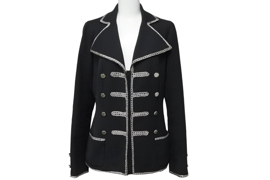CHANEL シャネル ジャケット ココマークボタン ナポレオン 06P P28757V18249 ブラック コットン サイズ36 良品 中古 55299