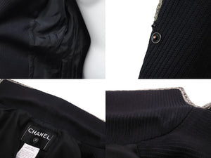CHANEL シャネル ジャケット ココマークボタン ナポレオン 06P P28757V18249 ブラック コットン サイズ36 良品 中古 55299