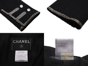 CHANEL シャネル ジャケット ココマークボタン ナポレオン 06P P28757V18249 ブラック コットン サイズ36 良品 中古 55299