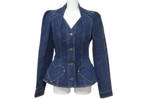 Load image into Gallery viewer, Christian Dior クリスチャンディオール デニムハートジャケット フレア ジョンガリアーノ 5A12022181 コットン 38 美品 中古 55300