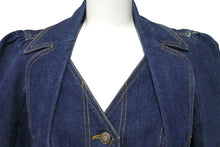 Load image into Gallery viewer, Christian Dior クリスチャンディオール デニムハートジャケット フレア ジョンガリアーノ 5A12022181 コットン 38 美品 中古 55300