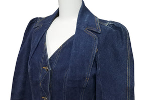 Christian Dior クリスチャンディオール デニムハートジャケット フレア ジョンガリアーノ 5A12022181 コットン 38 美品 中古 55300