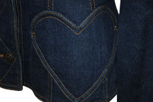 Load image into Gallery viewer, Christian Dior クリスチャンディオール デニムハートジャケット フレア ジョンガリアーノ 5A12022181 コットン 38 美品 中古 55300