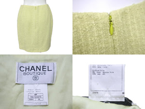 極美品 CHANEL シャネル ツイードセットアップ ココマークボタン ラメ グリーン P05174V04072 サイズ38 中古 55303
