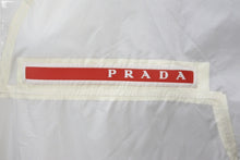 画像をギャラリービューアに読み込む, PRADA プラダ リネアロッサ フード付リップストップ レインコート LR-LX039 ホワイトレッド サイズXS 美品 中古 55308 