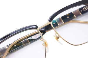 GUCCI グッチ サングラス メガネ マテリアルミックス スクエア型 52□16 プラスチック ブラック ゴールド 美品 中古 55310