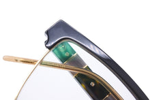 Load image into Gallery viewer, GUCCI グッチ サングラス メガネ マテリアルミックス スクエア型 52□16 プラスチック ブラック ゴールド 美品 中古 55310