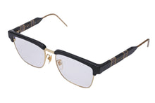 Load image into Gallery viewer, GUCCI グッチ サングラス メガネ マテリアルミックス スクエア型 52□16 プラスチック ブラック ゴールド 美品 中古 55310