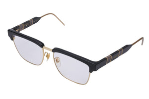 GUCCI グッチ サングラス メガネ マテリアルミックス スクエア型 52□16 プラスチック ブラック ゴールド 美品 中古 55310