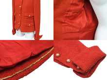 Load image into Gallery viewer, CHANEL シャネル ジャケット ショート丈 ココマークボタン PO2075VO2872 1993年秋 レッド ゴールド金具 38 美品 中古 55316