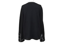 Load image into Gallery viewer, CHANEL シャネル カーディガン ココマークボタン P42011W04956 タグ無し カシミヤ ニット ブラック ホワイト 美品 中古 55319
