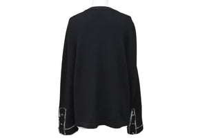 CHANEL シャネル カーディガン ココマークボタン P42011W04956 タグ無し カシミヤ ニット ブラック ホワイト 美品 中古 55319