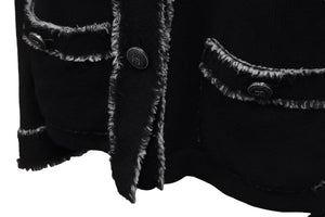 CHANEL シャネル カーディガン ココマークボタン P42011W04956 タグ無し カシミヤ ニット ブラック ホワイト 美品 中古 55319