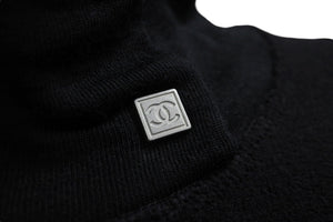 CHANEL シャネル タンクトップ ノースリーブ パイピングロゴ ココマークスクエアボタン P22006V13321 ブラック 42 美品 中古 55322