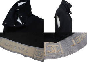 CHANEL シャネル タンクトップ ノースリーブ パイピングロゴ ココマークスクエアボタン P22006V13321 ブラック 42 美品 中古 55322