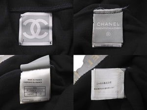 CHANEL シャネル タンクトップ ノースリーブ パイピングロゴ ココマークスクエアボタン P22006V13321 ブラック 42 美品 中古 55322
