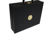 Load image into Gallery viewer, 新品同様 VERSACE ヴェルサーチ デューサ 時計ケース ウォッチケース 収納 25本 ブラック 木 合皮 ゴールド金具 中古 55333