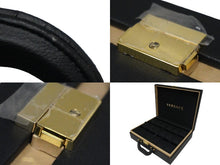Load image into Gallery viewer, 新品同様 VERSACE ヴェルサーチ デューサ 時計ケース ウォッチケース 収納 25本 ブラック 木 合皮 ゴールド金具 中古 55333